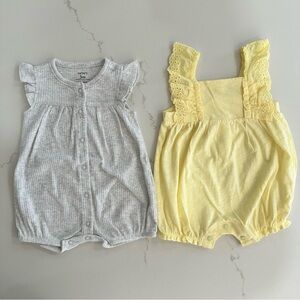 Gray and Yellow Baby Rompers